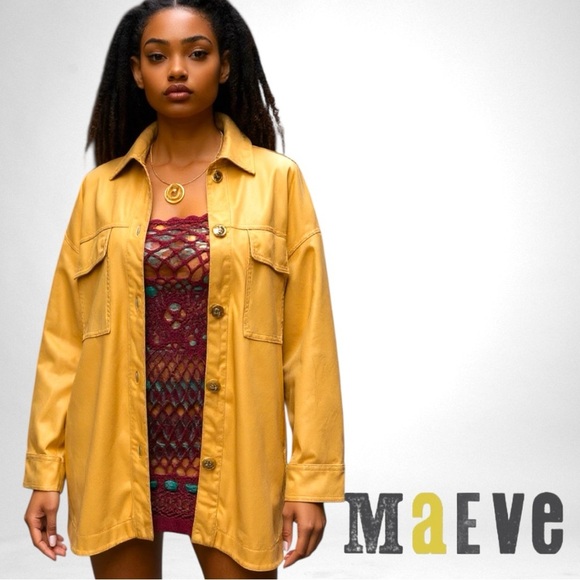 Anthropologie Maeve Faux Leather Shirt Jacket Size XS - Picture 1 of 8